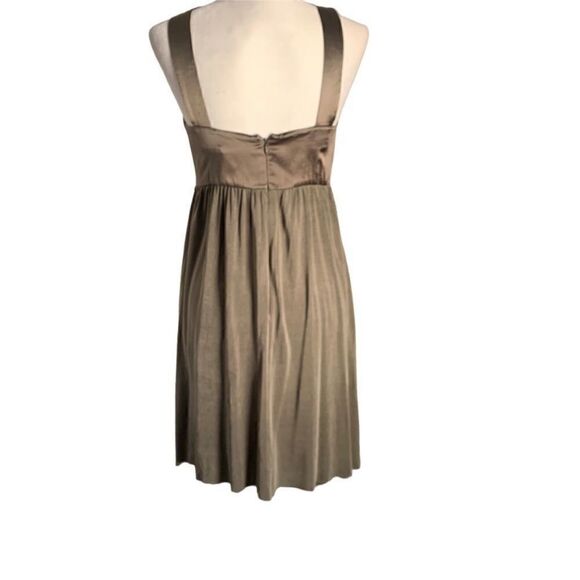Alice and Olivia Olive Green Silk Draped Halter Midi Dress| Size M - Picture 4 of 11